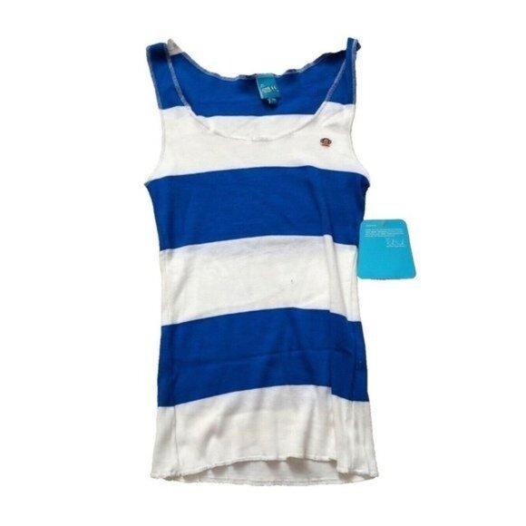 Vintage Paul Frank Tank Top, Julius, Striped, Blue & White, Large - Picture 1 of 8